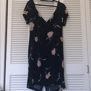 Navy blue floral dress